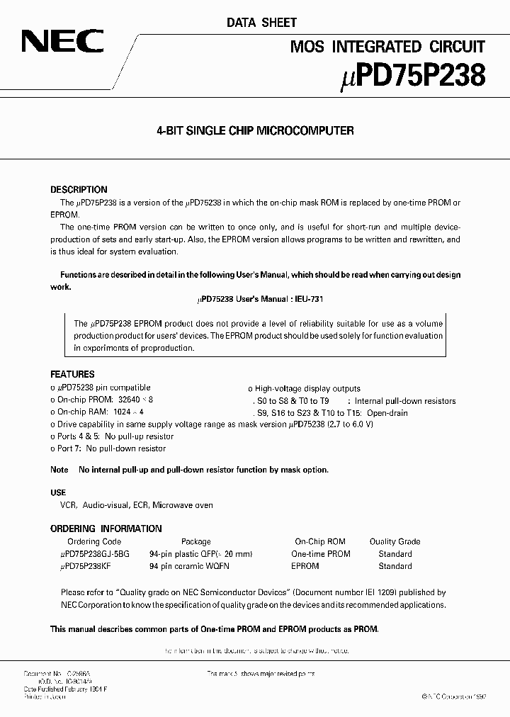 UPD75P238_98703.PDF Datasheet