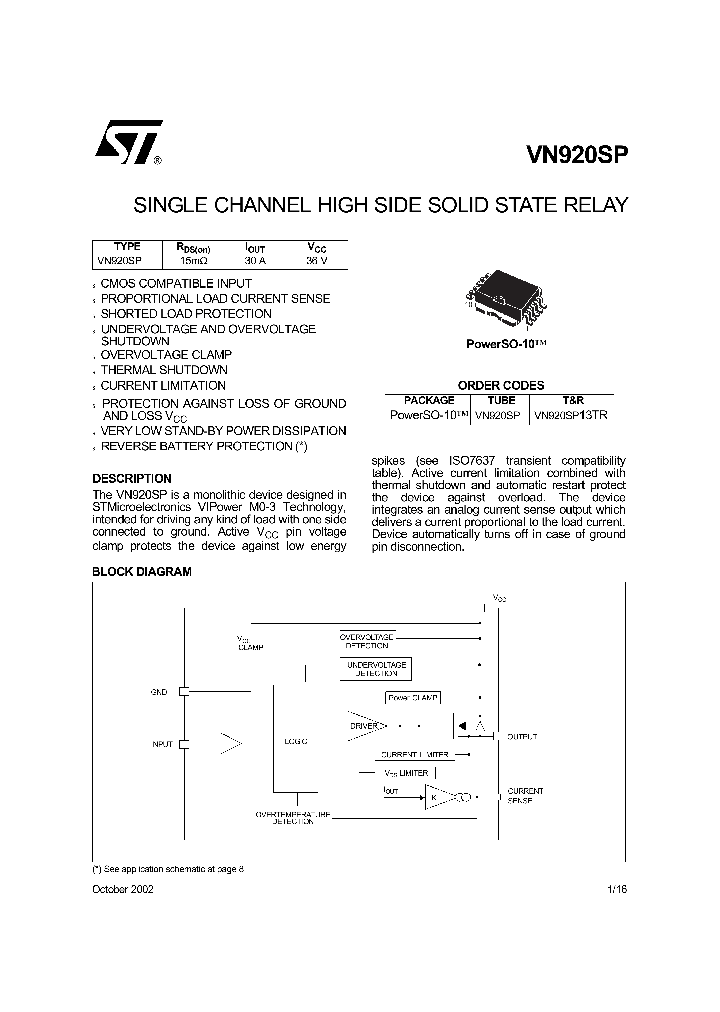 VN920SP_54973.PDF Datasheet