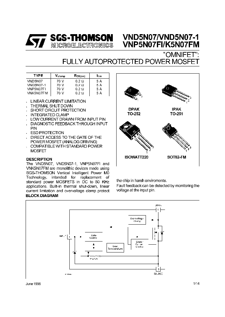 VND5N07_54992.PDF Datasheet