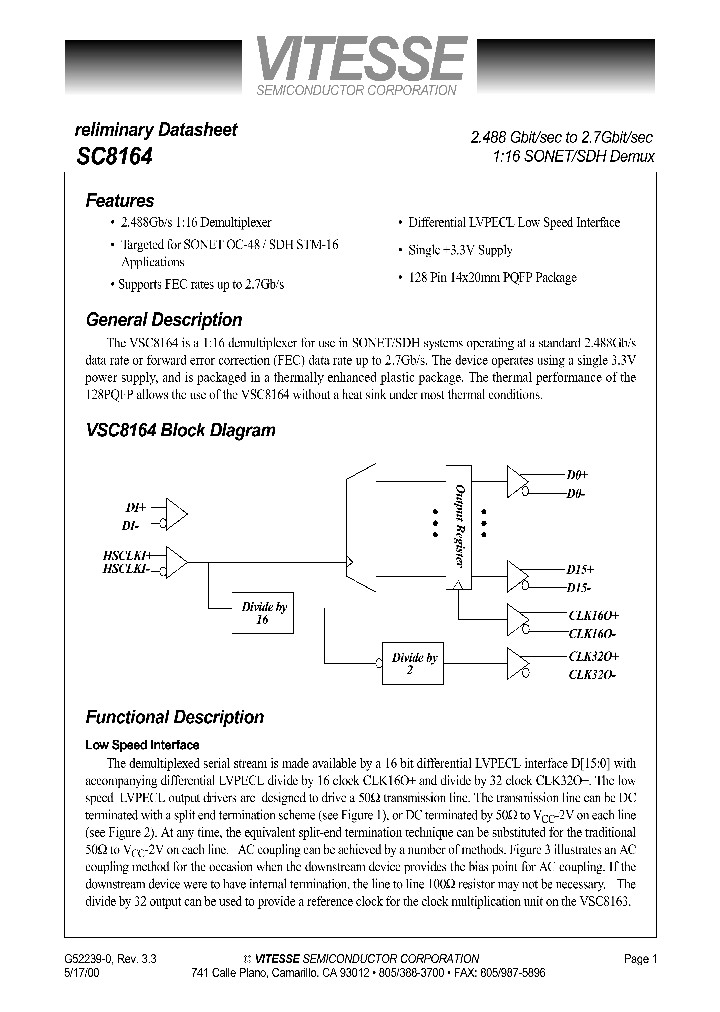 VSC8164_53945.PDF Datasheet