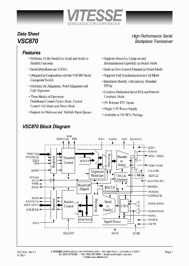 VSC870_53949.PDF Datasheet
