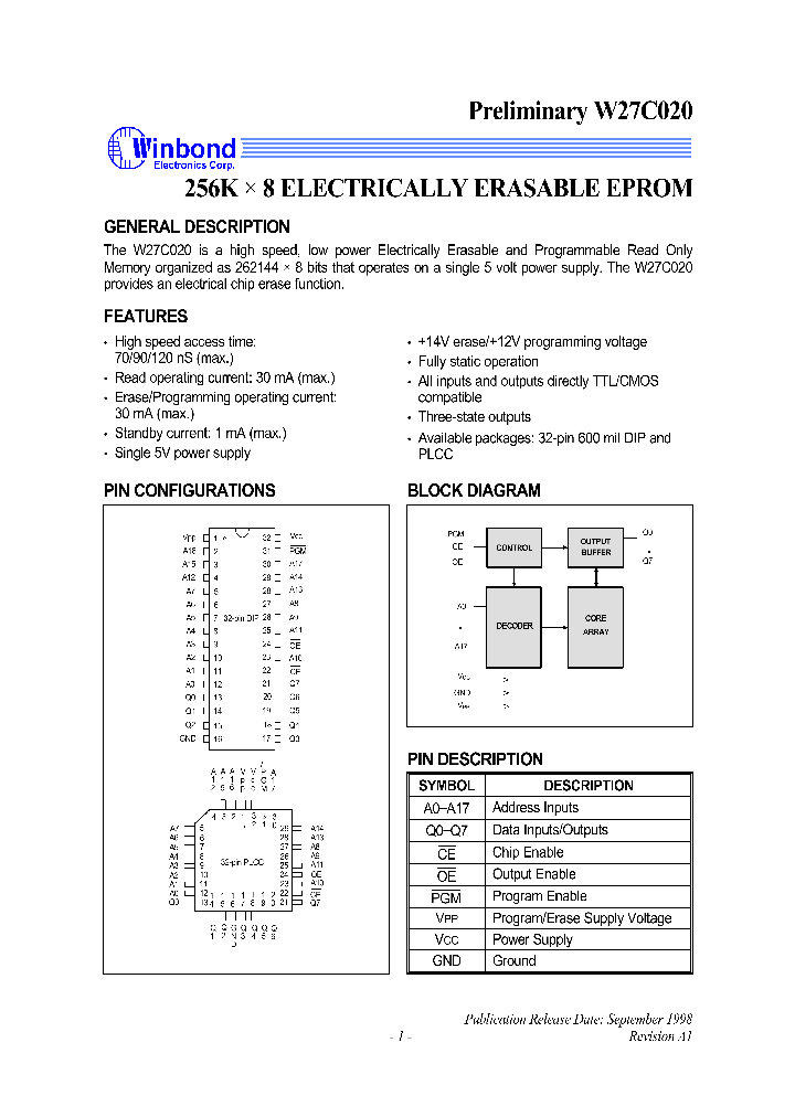 W27C020_146729.PDF Datasheet