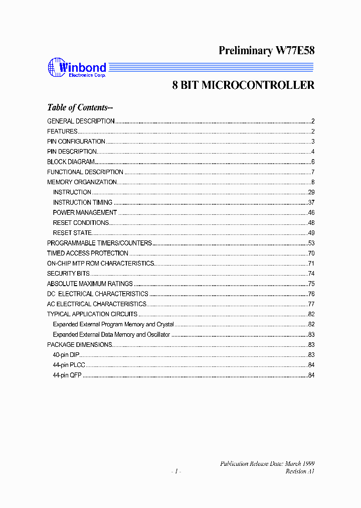 W77E58_52431.PDF Datasheet