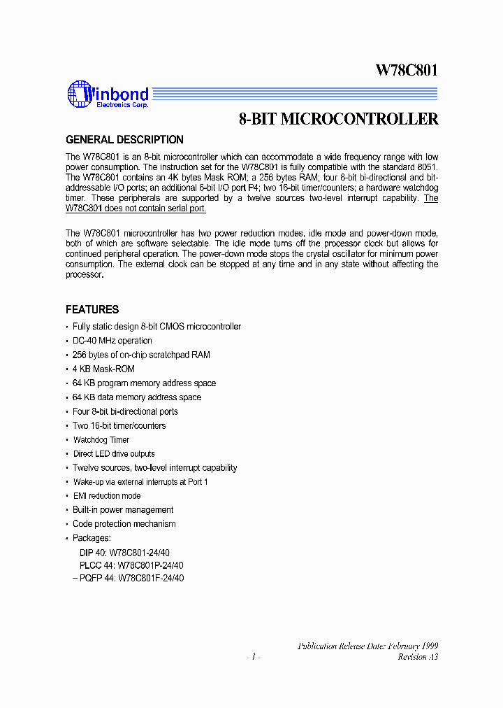 W78C801_52519.PDF Datasheet