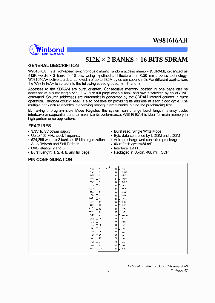 W981616AH_38045.PDF Datasheet