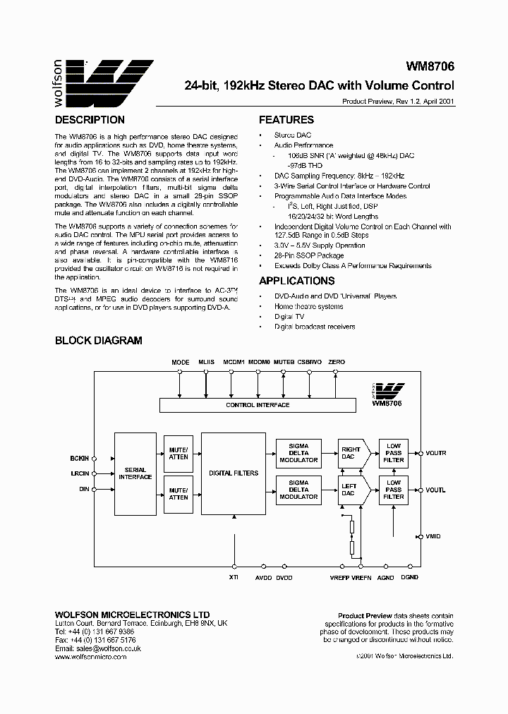 WM8706_51787.PDF Datasheet