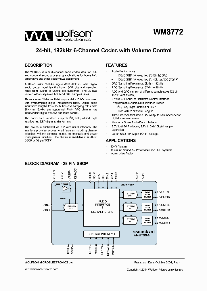 WM8772_51863.PDF Datasheet