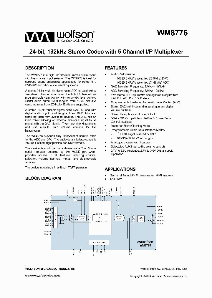WM8776_51873.PDF Datasheet