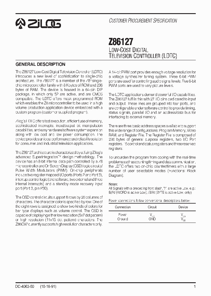 Z86127_29301.PDF Datasheet