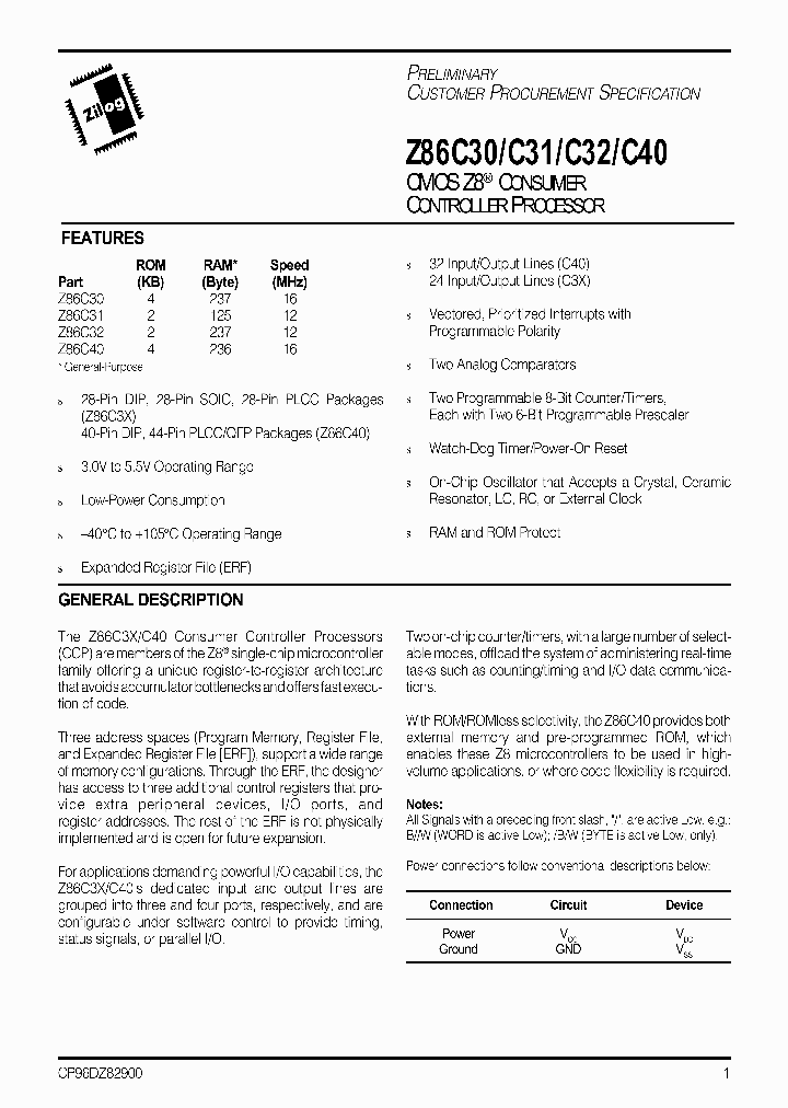 Z86C30_25839.PDF Datasheet