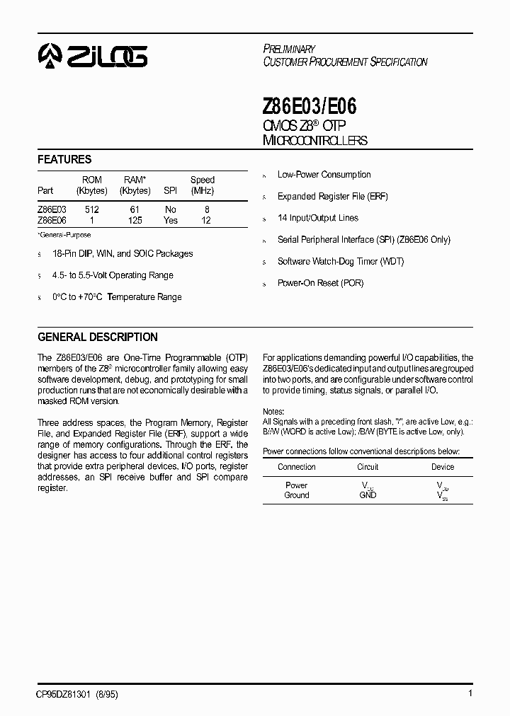 Z86E06_26348.PDF Datasheet