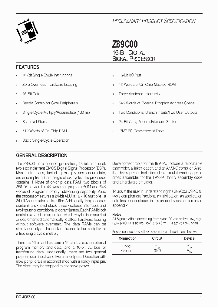 Z89C00_41493.PDF Datasheet