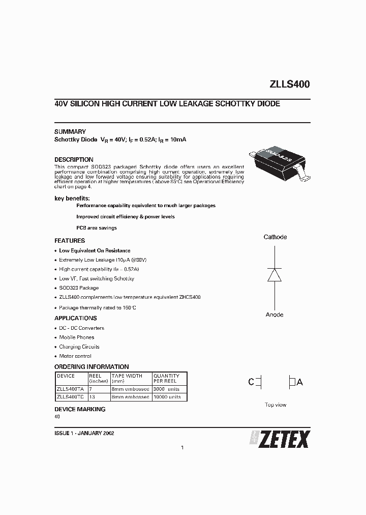 ZLLS400_154682.PDF Datasheet