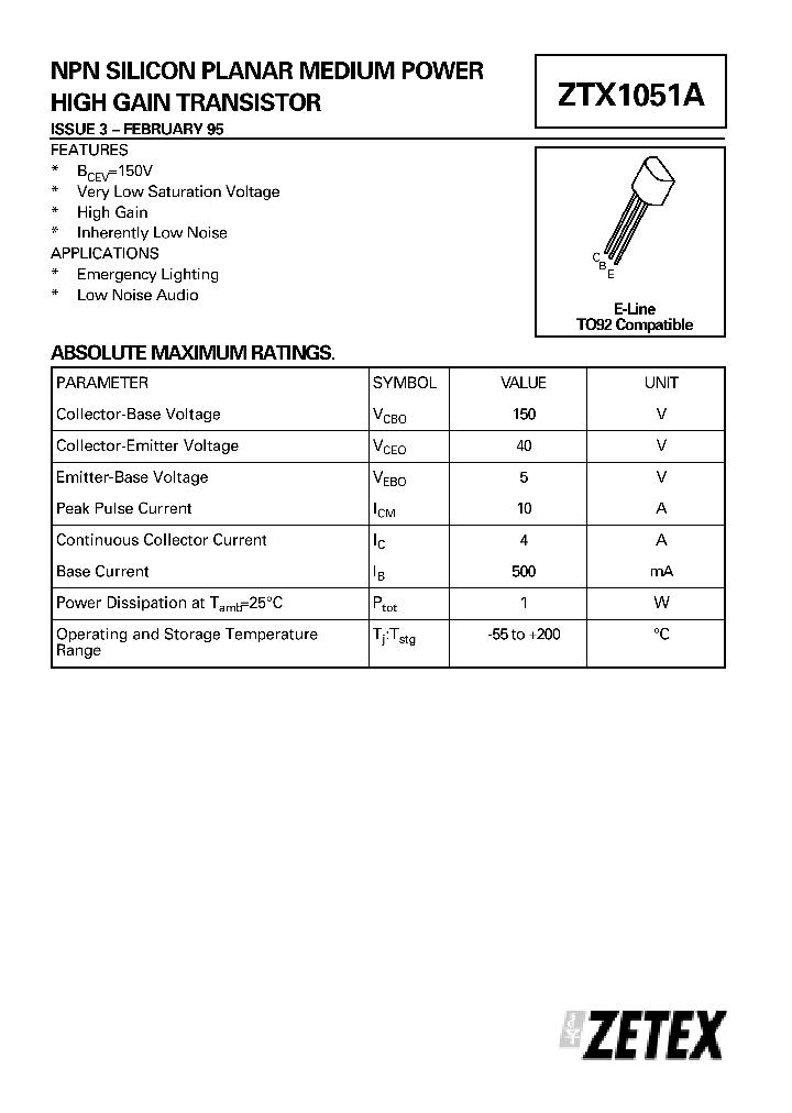 ZTX1051_41343.PDF Datasheet