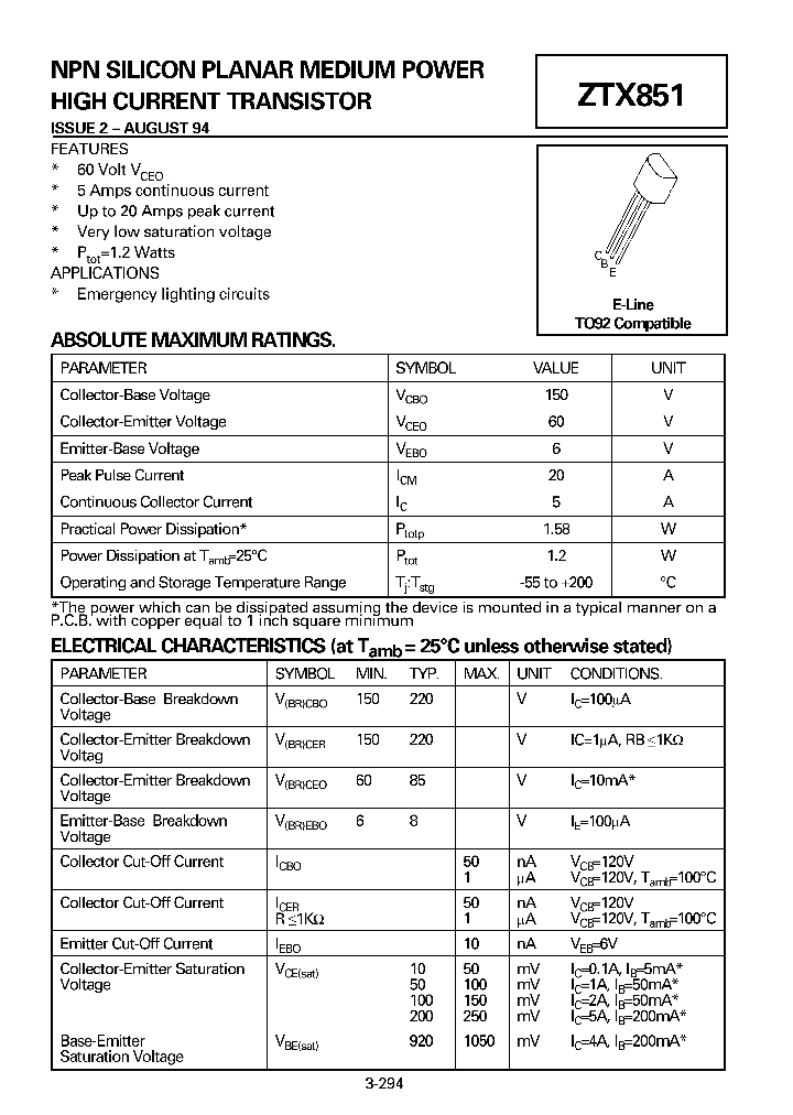 ZTX851_23132.PDF Datasheet