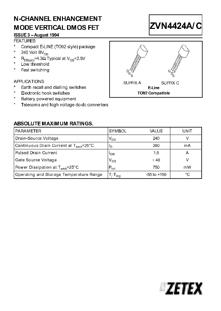 ZVN4424A_23167.PDF Datasheet