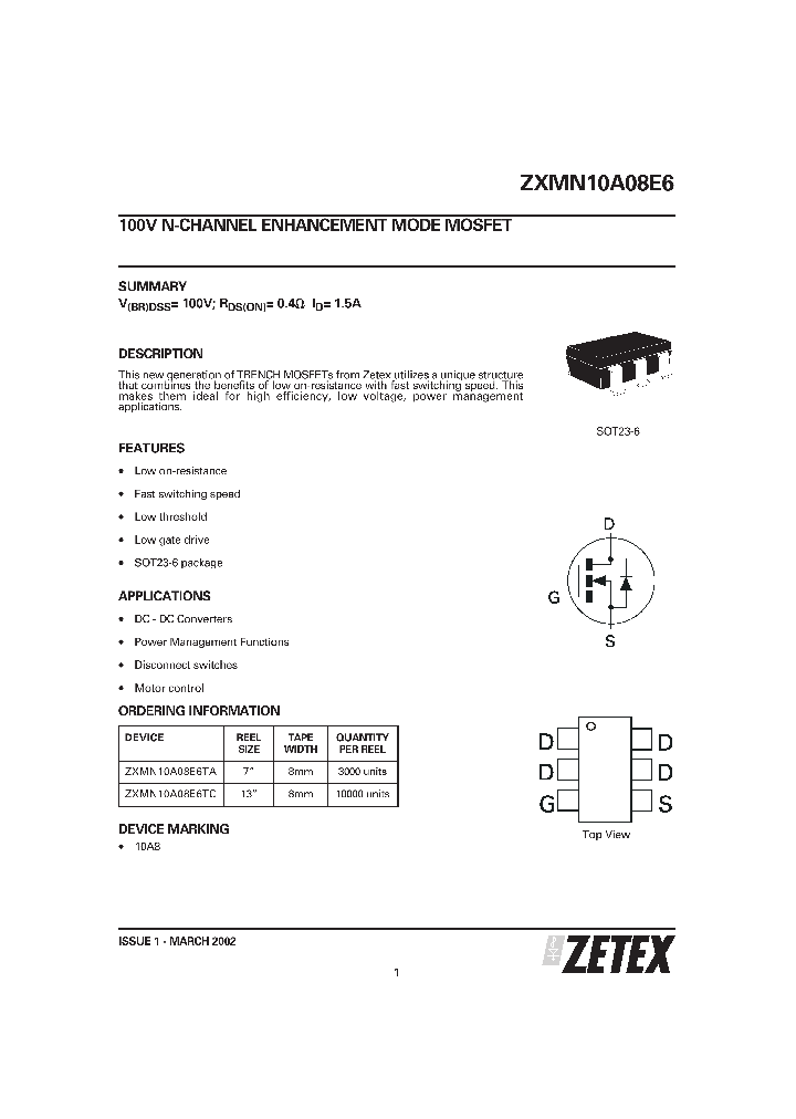 ZXMN10A08E6_11811.PDF Datasheet
