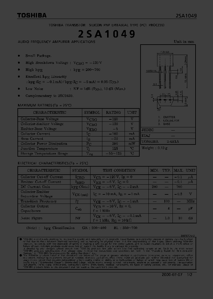 2SA1049_288769.PDF Datasheet
