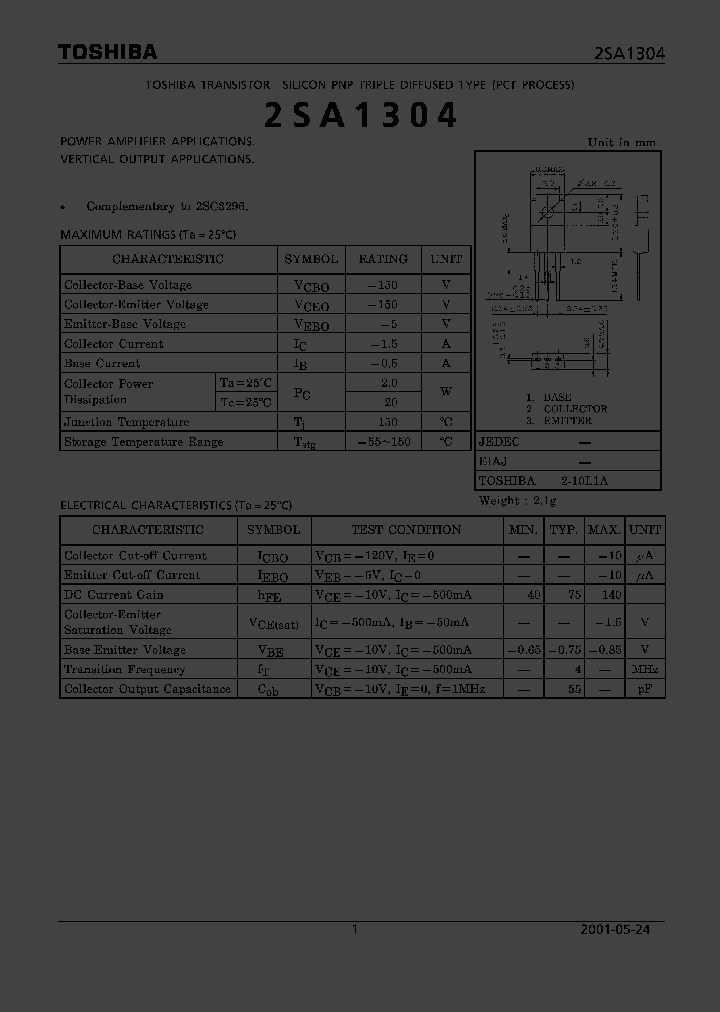 2SA1304_289218.PDF Datasheet