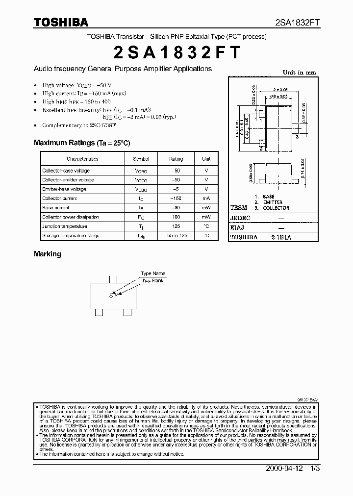 2SA1832FT_295983.PDF Datasheet