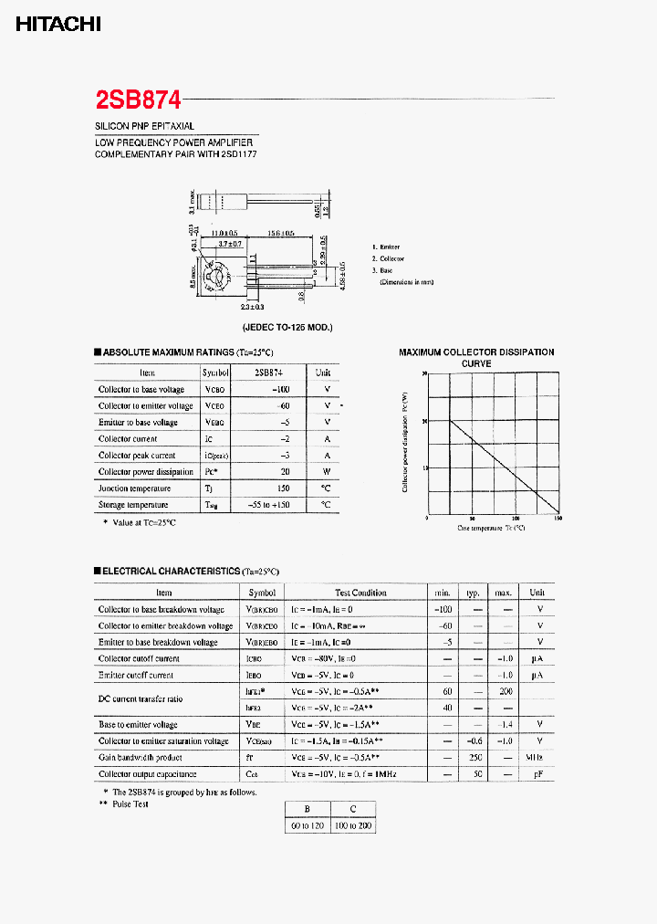 2SB874_278271.PDF Datasheet