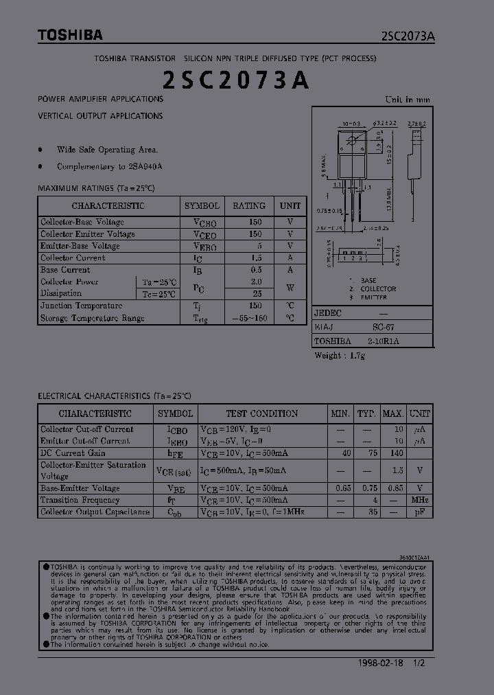 2SC2073A_161398.PDF Datasheet