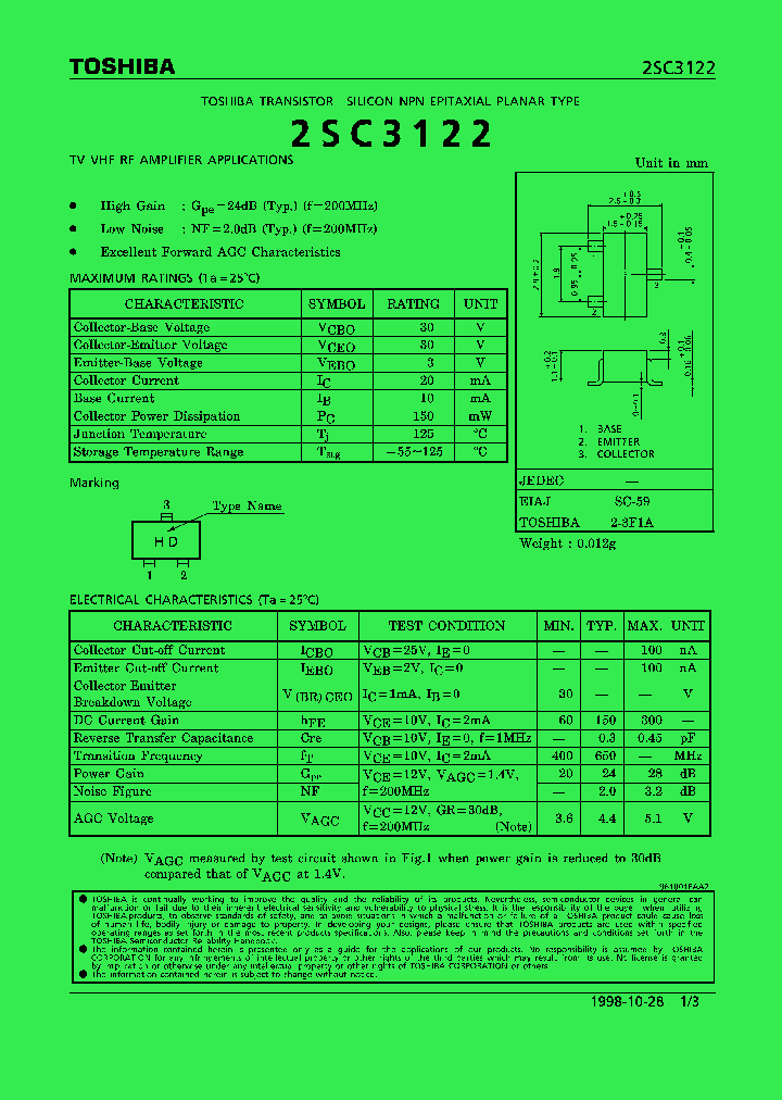 2SC3122_280153.PDF Datasheet