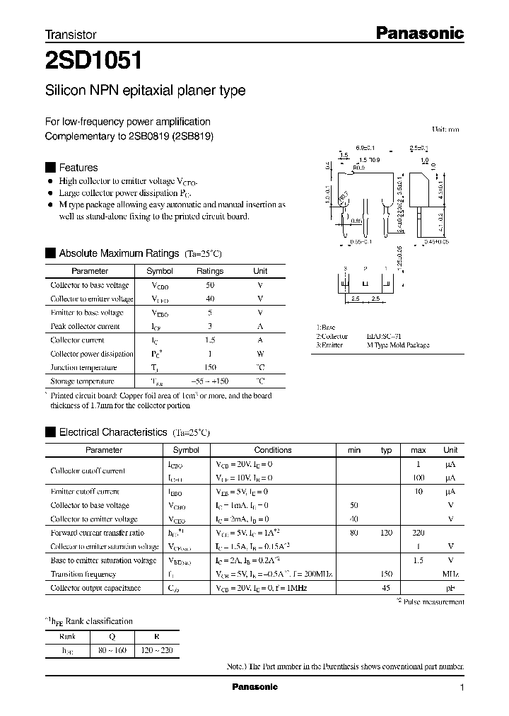 2SD1051_282560.PDF Datasheet