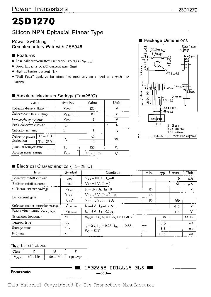 2SD1270_293864.PDF Datasheet
