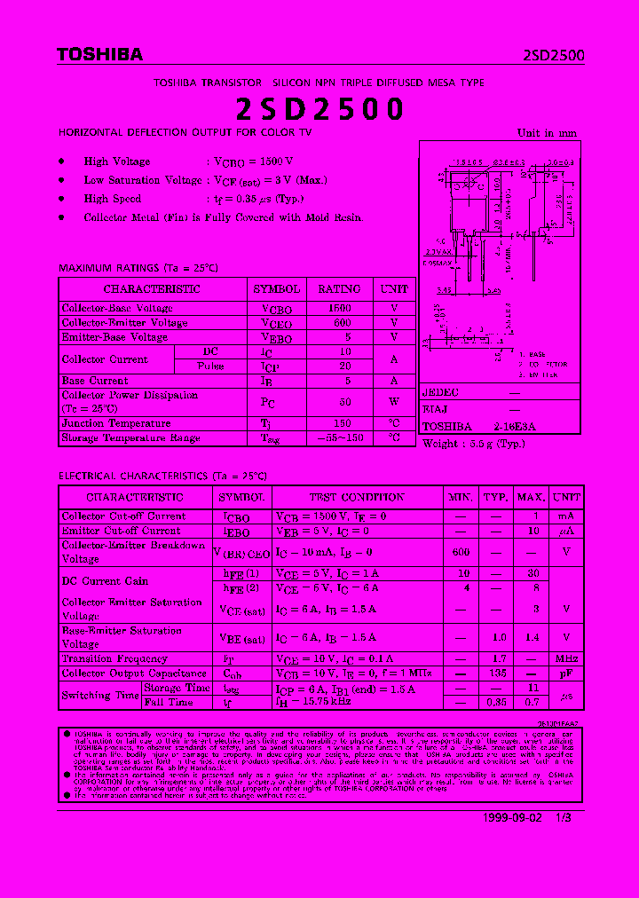 2SD2500_257575.PDF Datasheet