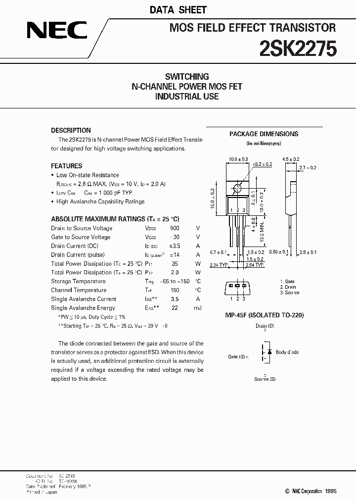 2SK2275_261716.PDF Datasheet