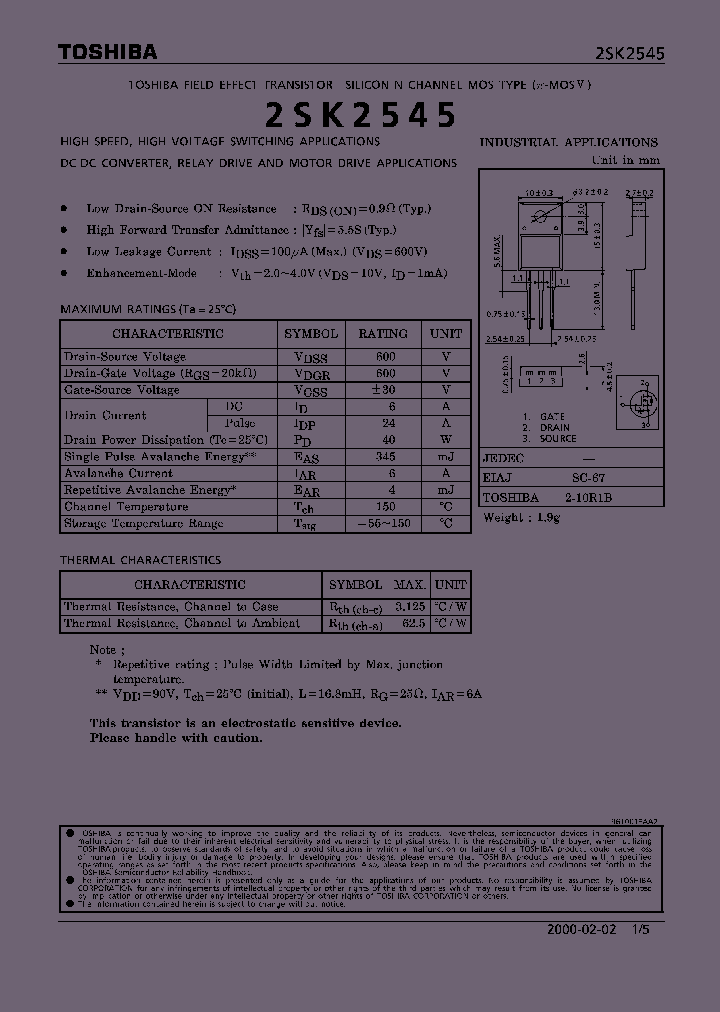2SK2545_280722.PDF Datasheet