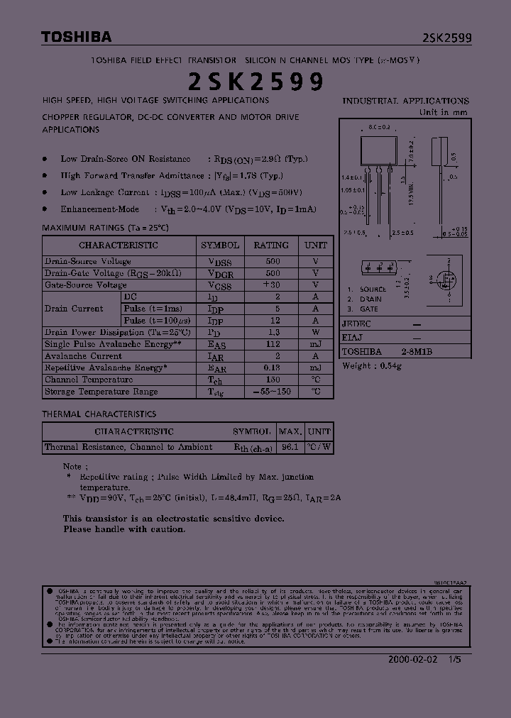 2SK2599_290877.PDF Datasheet