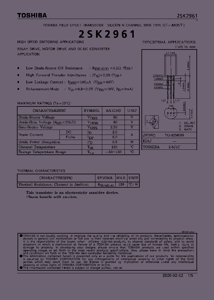 2SK2961_277338.PDF Datasheet