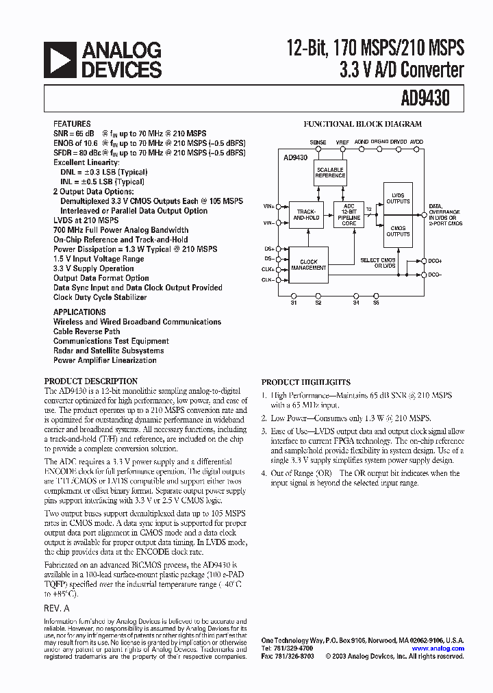 AD9430_295610.PDF Datasheet