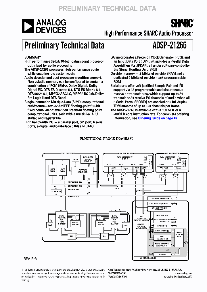 ADSP-21266_292837.PDF Datasheet