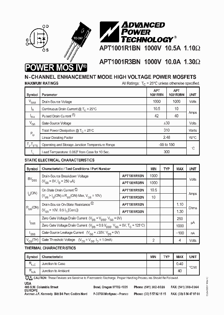 APT1001R1BN_270072.PDF Datasheet