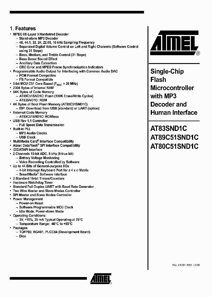 AT89C51SND_220292.PDF Datasheet