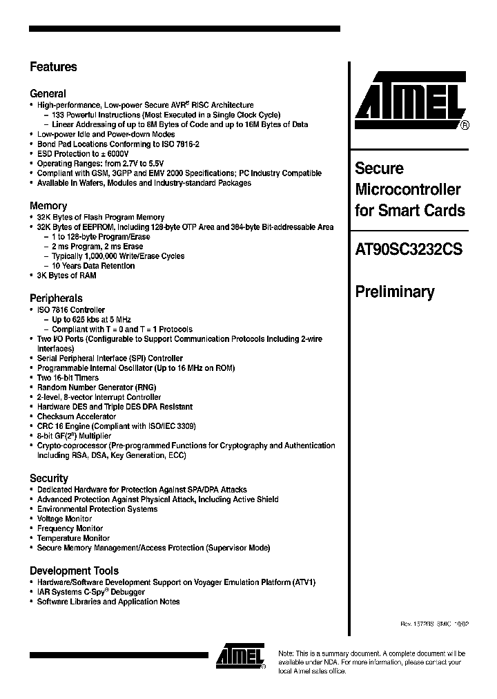 AT90SC3232CS_284265.PDF Datasheet
