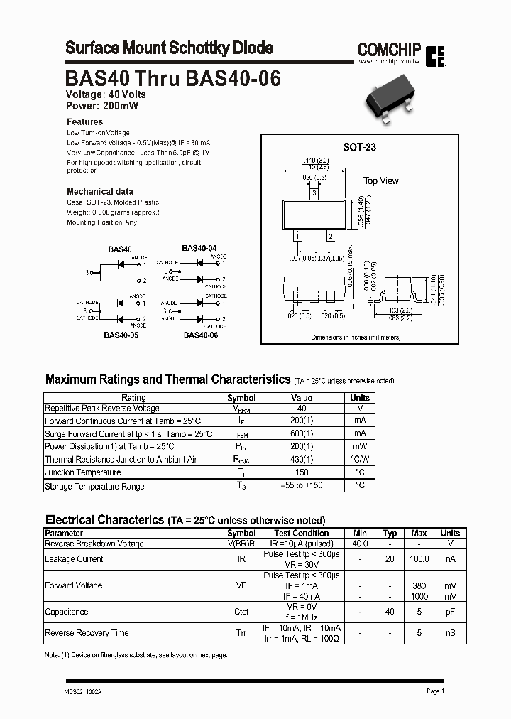 BAS40_252135.PDF Datasheet