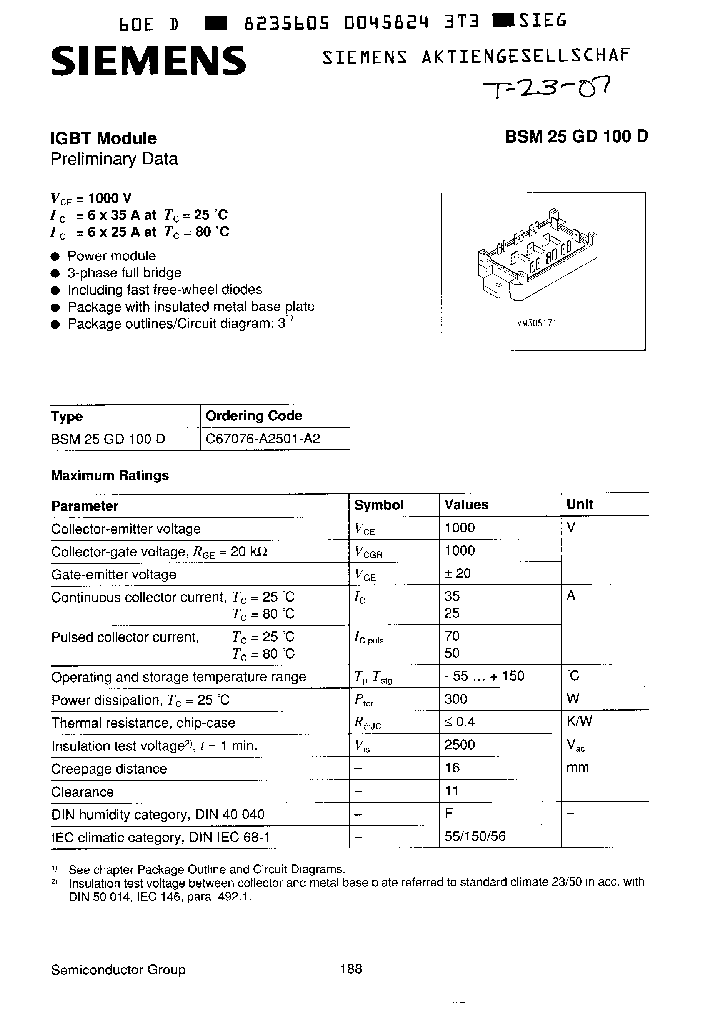 BSM25GD100_302964.PDF Datasheet