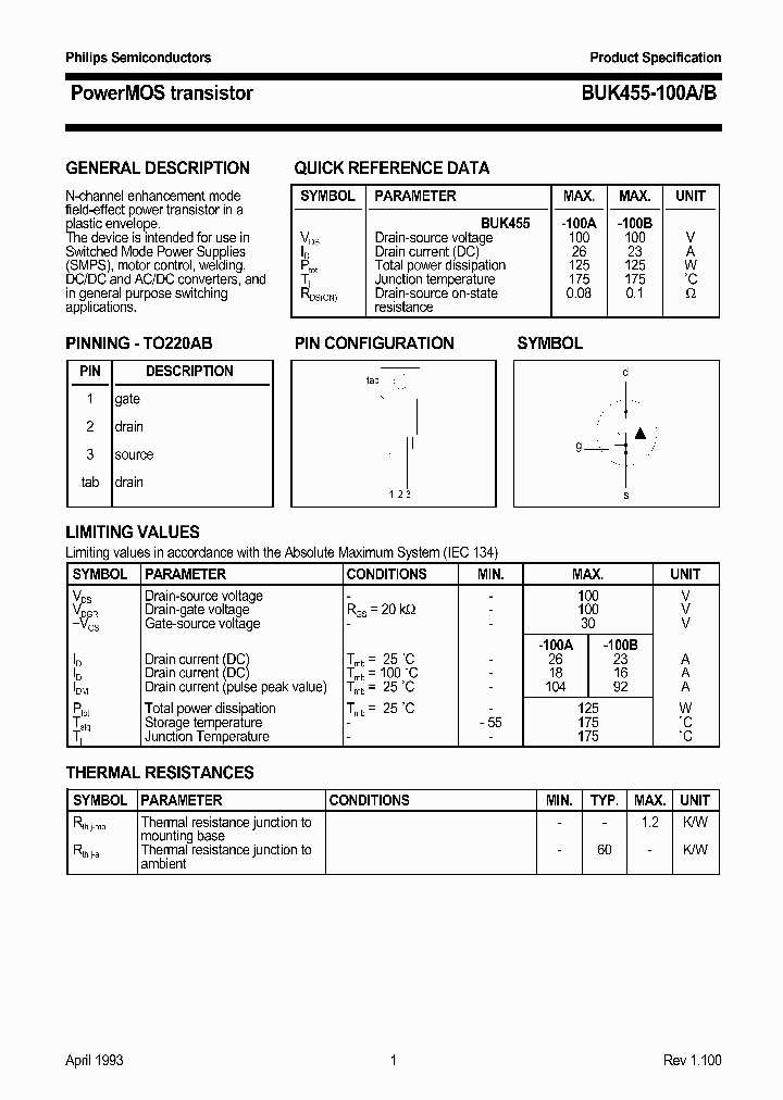 BUK455-100_275430.PDF Datasheet