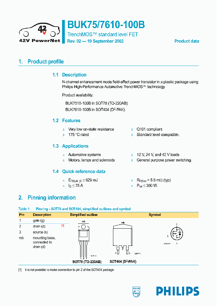 BUK7610-100B_249889.PDF Datasheet