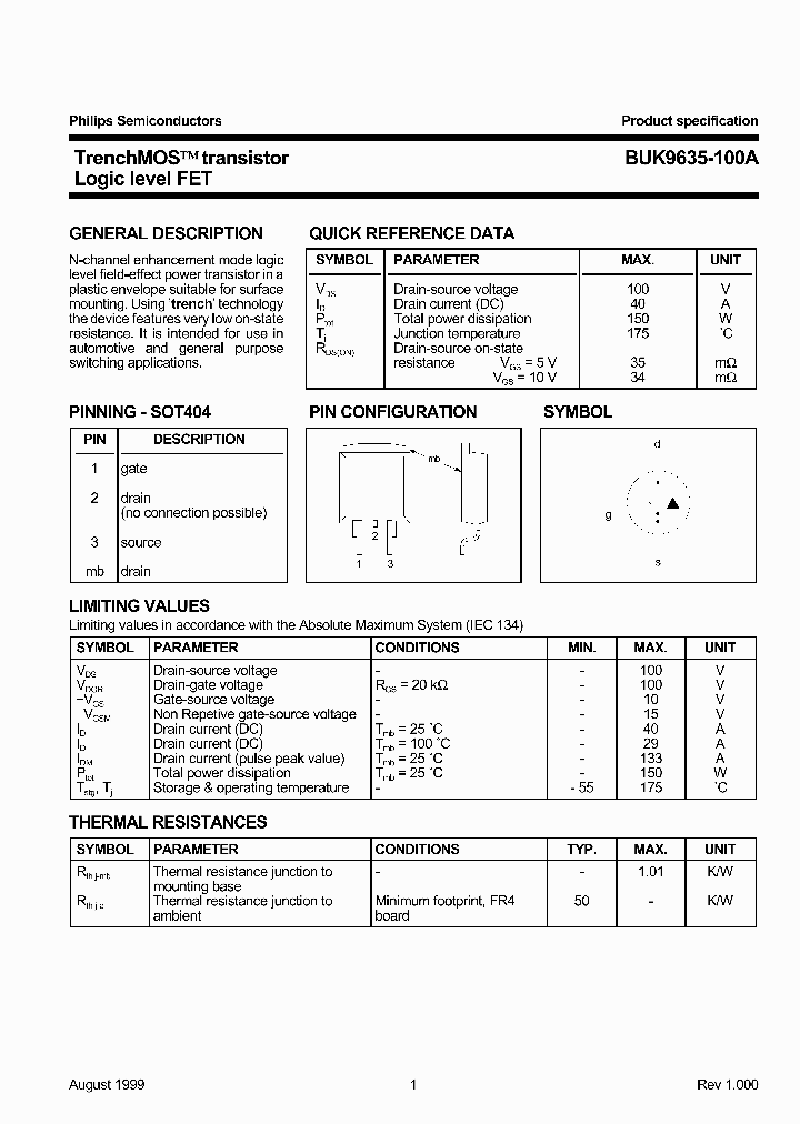 BUK9635-100A_256985.PDF Datasheet