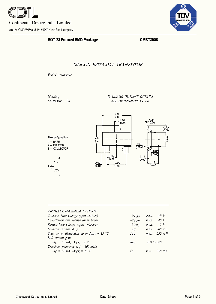 CMBT3906_279780.PDF Datasheet