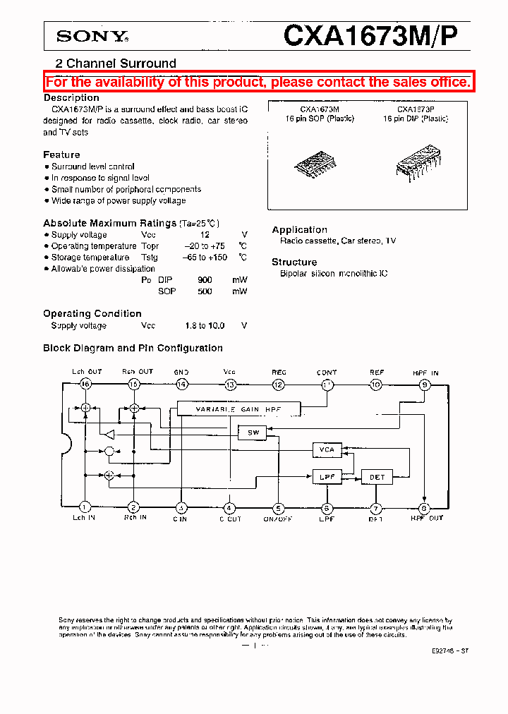 CXA1673_38386.PDF Datasheet