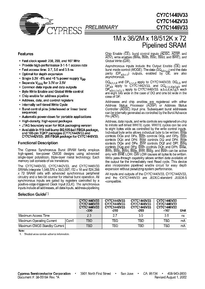 CY7C1440V3_235625.PDF Datasheet