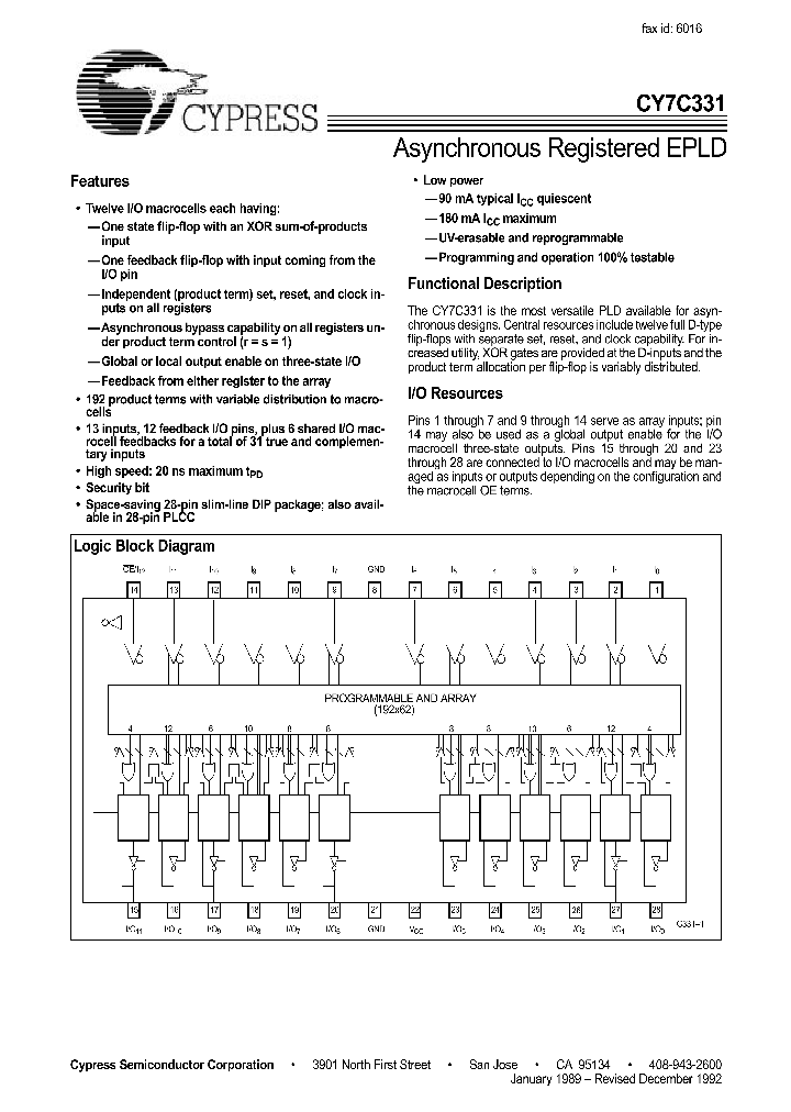 CY7C331_293513.PDF Datasheet