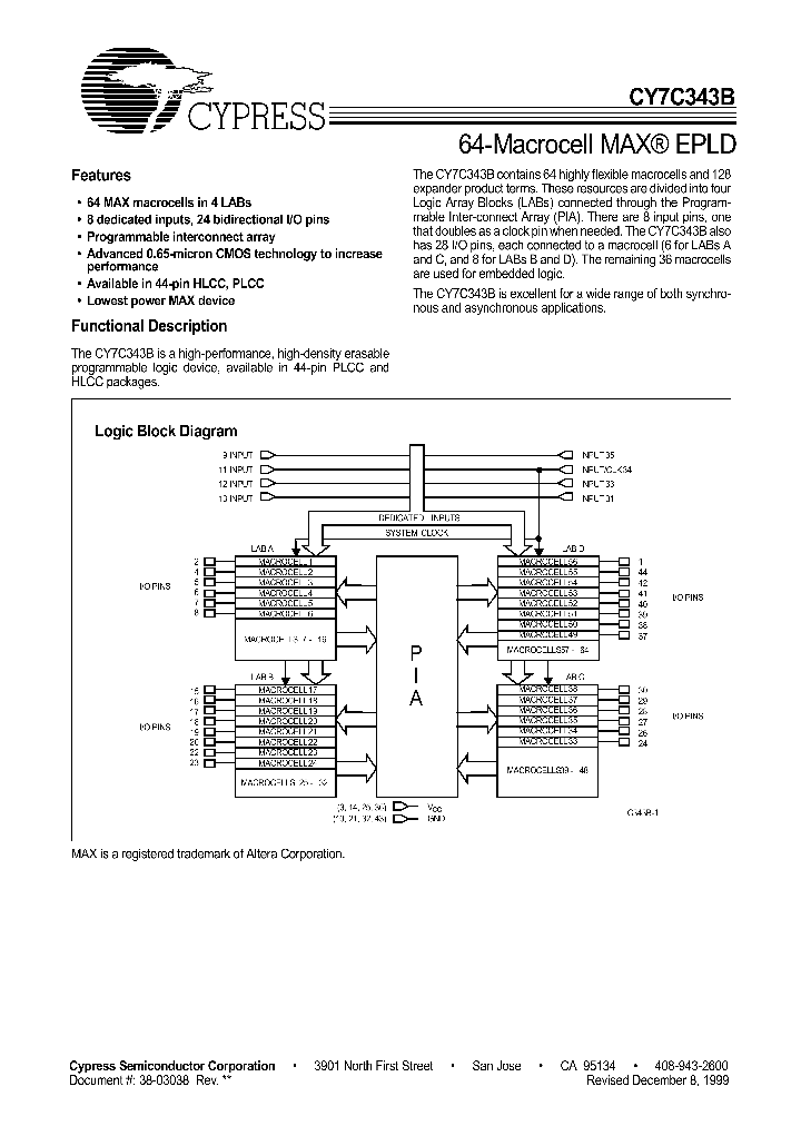 CY7C343B_294336.PDF Datasheet