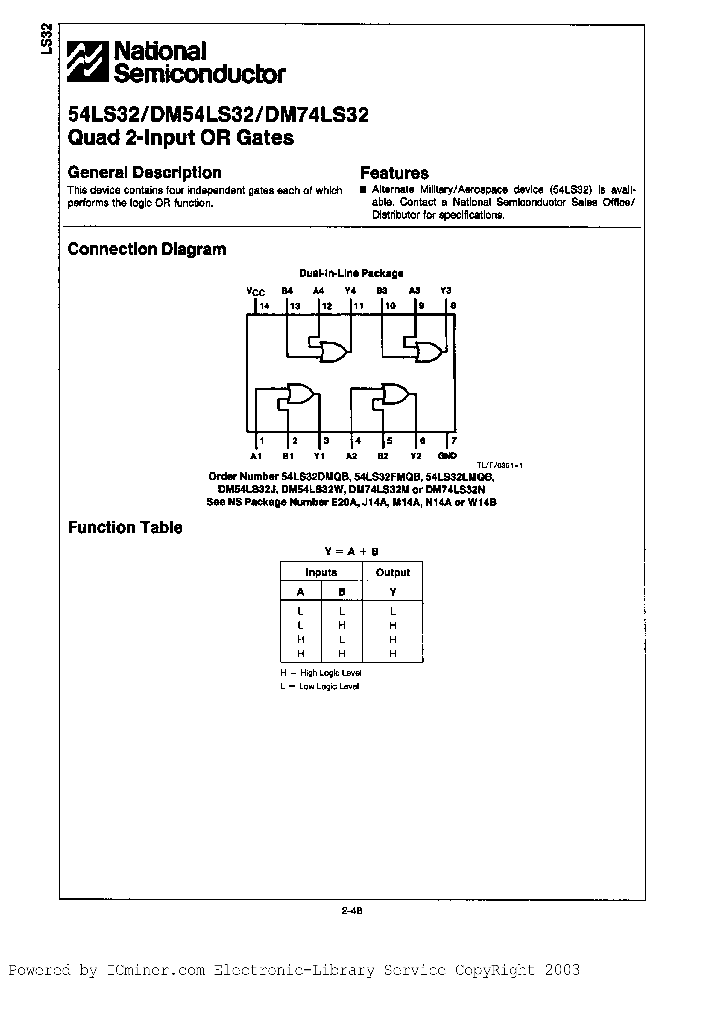 DM74LS32W_202054.PDF Datasheet